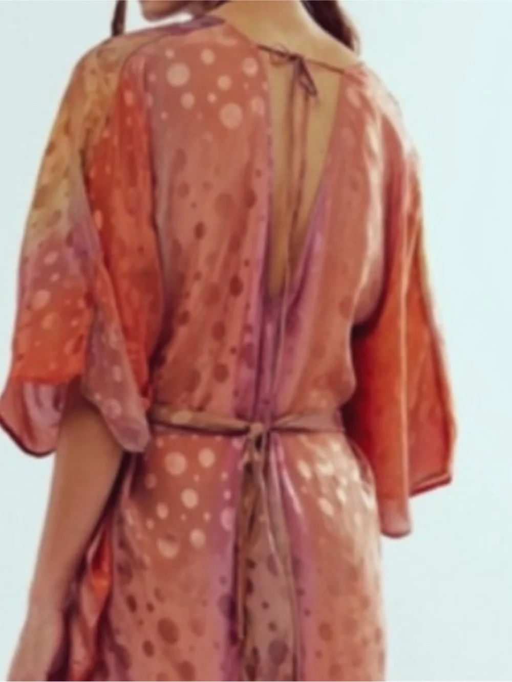 FREE PEOPLE ELECTRIC UNIVERSE BELTED SILKY KAFTAN REVERSIBLE MAXI DRESS ML